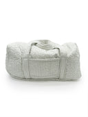 Ticking Stripe Sage Weekender Duffle Bag