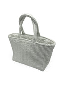 Ticking Stripe Sage Quilted Handbag
