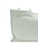 Ticking Stripe Sage Quilted Tote