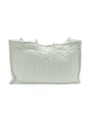 Ticking Stripe Sage Quilted Tote