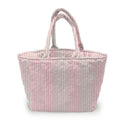 Ticking Stripe Sand/Fuchsia Quilted Handbag