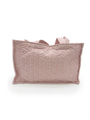 Ticking Stripe Sand/Fuchsia Quilted Tote