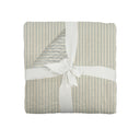Ticking Stripe Slate Linen Baby Blanket