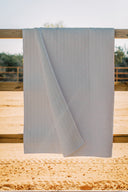 Ticking Stripe Slate Linen Quilt