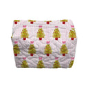 Tinsel Tree Pink Quilted Makeup Bag