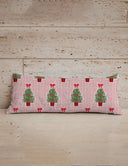 Tinsel Tree Red Quilted Oblong 14" x33" Pillow