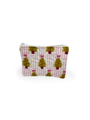 Tinsel Tree Pink Quilted Makeup Bag