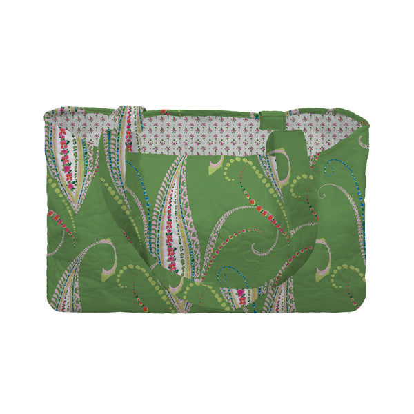Toulouse Green Quilted Tote