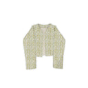 Tricia Floral Yellow Cropped Quilted Jacket