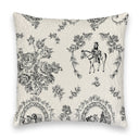 Vintage Cameo Linen / Black 20" Pillow
