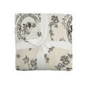 Vintage Cameo Linen / Black Baby Blanket