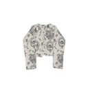 Vintage Cameo Linen / Black Cropped Jacket