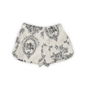 Vintage Cameo Linen / Black Quilted Scallop Shorts *Web Exclusive*