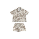 Willow Field Linen Brown Shorty Pajama Set