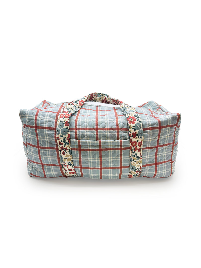 Erin & Ben Co. Willow Plaid Blue Weekender Duffle Bag