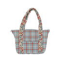 Erin & Ben Co. Willow Plaid Blue Zipper Tote Bag