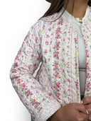 Wilshire Stripe Pink Cropped Quilted Jacket