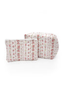 Wilshire Stripe Pink Quilted Makeup Bag