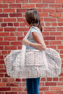 Wilshire Stripe Pink Quilted Weekender Duffle Bag