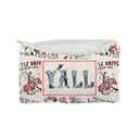 "Y'all" Sand Quilted Makeup Bag