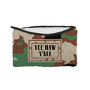 "Yee Haw Y'all" Camo Quilted Makeup Bag