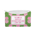 "You Think I'm Sarcastic" Green Quilted Makeup Bag
