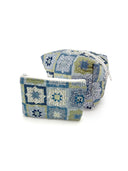 Gwen Patchwork Blue Quilted Makeup Bag