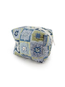 Gwen Patchwork Blue Quilted Makeup Bag