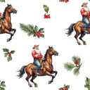 Cowboy Christmas White Red Tree Skirt