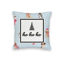 "Ho Ho Ho" Sweater Pups Blue Quilted Mini Pillow 8" x 8"