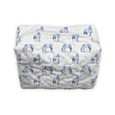 Horse Icon Blue Quilted Makeup Bag