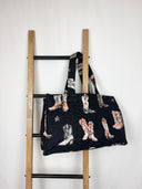 Thunderbird Boots Black Quilted Tote