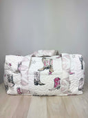 Thunderbird Boots Pink Quilted Weekender Duffle Bag