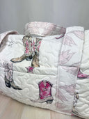 Thunderbird Boots Pink Quilted Weekender Duffle Bag
