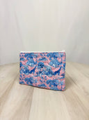 Ozara Jungle Pink Quilted Makeup Bag