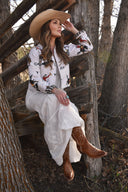 Lazy J Linen Cropped Quilted Jacket